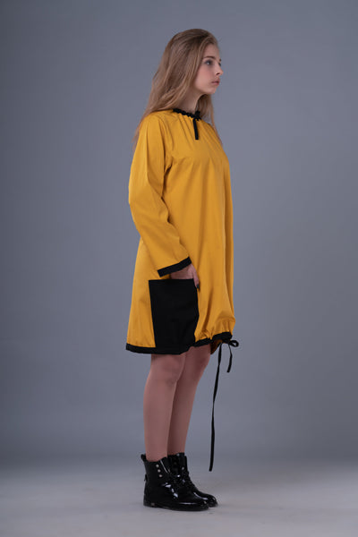 Shop Emerging Dark Conceptual Brand Anagenesis Mustard and Black Braille Dress at Erebus