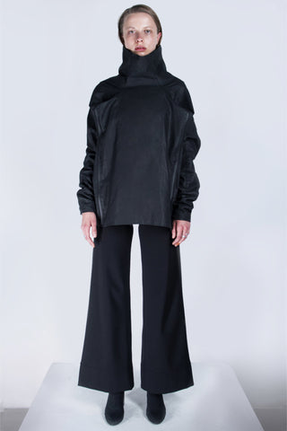 Shop emerging futuristic genderless designer Fuenf Metaphysics AW20 Collection Black Transform Coated Cotton Sweatshirt at Erebus