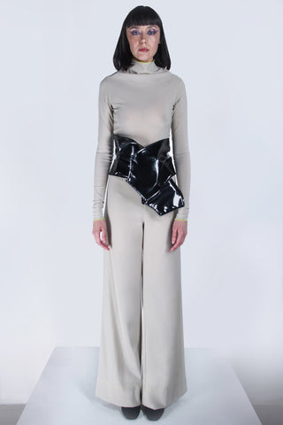 Shop emerging futuristic genderless designer Fuenf Metaphysics AW20 Collection Black Wide Transform Waist Belt at Erebus