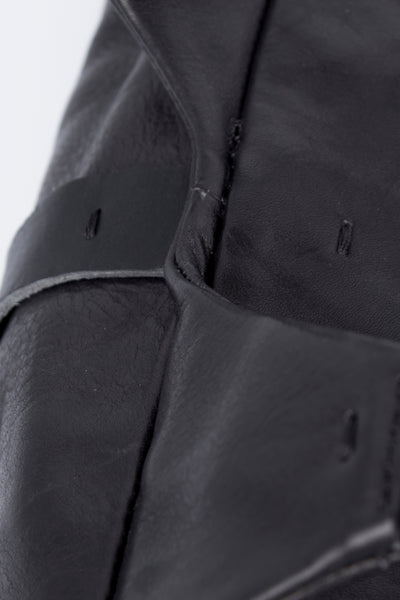 Shop Emerging Slow Fashion Avant-garde Artisan Leather Brand Gegenüber Black Ergrief Backpack at Erebus