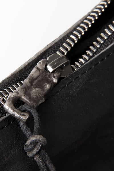 Shop Emerging Slow Fashion Avant-garde Artisan Leather Brand Gegenüber Black Hang 5 Hobo Bag at Erebus
