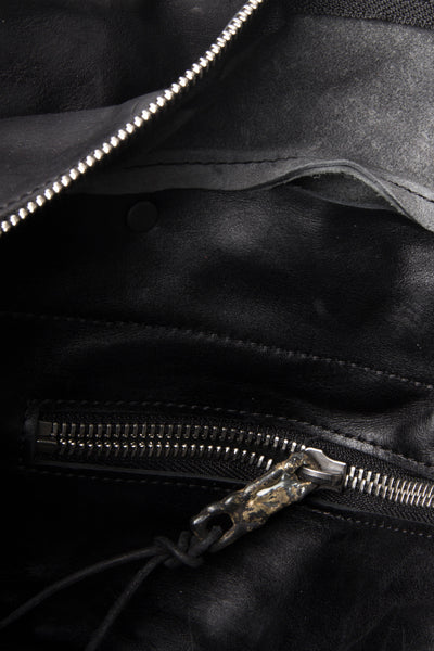 Shop Emerging Slow Fashion Avant-garde Artisan Leather Brand Gegenüber Black Kluft 1 Boston Bag at Erebus