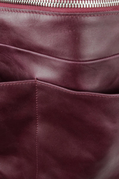 Shop Emerging Slow Fashion Avant-garde Artisan Leather Brand Gegenüber Red Leather Shoulder Bag at Erebus