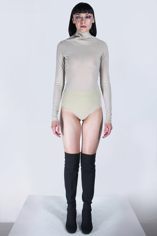 Shop emerging futuristic genderless designer Fuenf Metaphysics AW20 Collection Natural Colour Mesh Body at Erebus