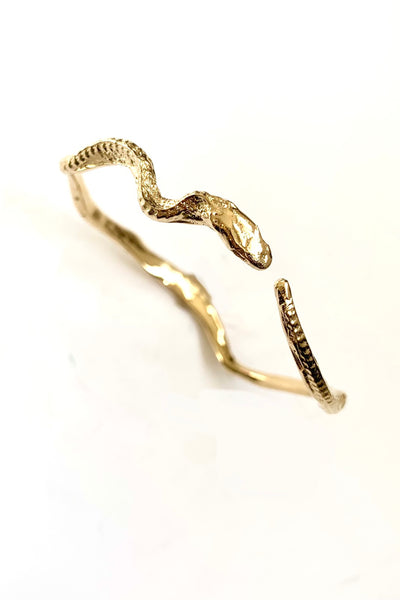 Shop alternative emerging slow fashion jewellery brand Eilisain Medea Slim Snake Bracelet in Gold Plated Bronze at Erebus