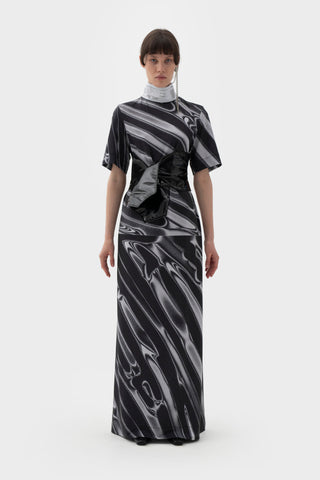 Shop emerging futuristic genderless designer Fuenf SS21 Collection Glossy Transform Belt at Erebus