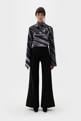 Shop emerging futuristic genderless designer Fuenf SS21 Collection Genderless Print Long Sleeve Top at Erebus