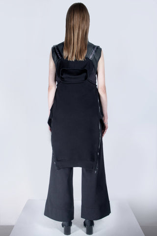 Shop emerging futuristic genderless designer Fuenf Metaphysics AW20 Collection Black Multiway Transform Sweatshirt at Erebus