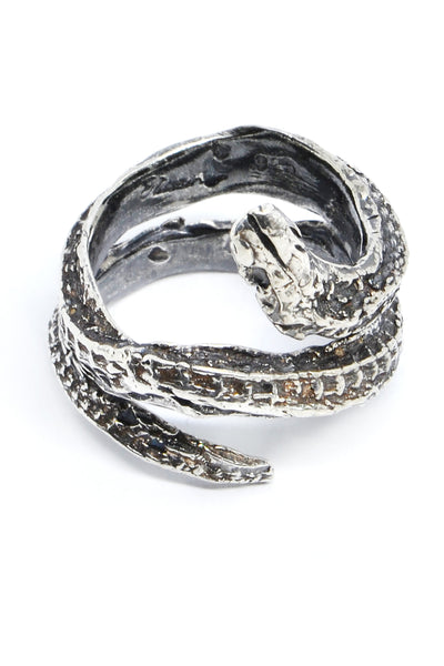 Shop alternative emerging slow fashion jewellery brand Eilisain Medea Double Snake Ring in Sterling Silver at Erebus