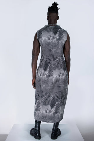 Shop emerging futuristic genderless designer Fuenf Metaphysics AW20 Collection Signature Jacquard Dress Vest at Erebus