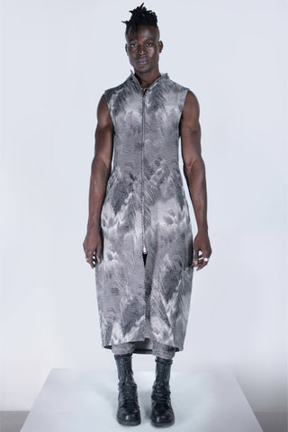 Shop emerging futuristic genderless designer Fuenf Metaphysics AW20 Collection Signature Jacquard Dress Vest at Erebus