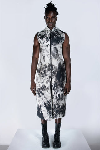 Shop emerging futuristic genderless designer Fuenf Metaphysics AW20 Collection Hand Bleached Dress Vest at Erebus