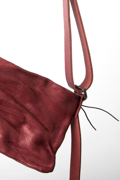 Shop Emerging Slow Fashion Avant-garde Artisan Leather Brand Gegenüber Red Woge Bum Bag at Erebus