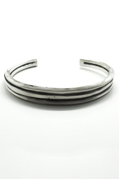 Shop Emerging Slow Fashion Avant-garde Jewellery Brand OSS Haus Constant Evolution Collection Oxidised Sterling Silver Acuario Bangle Bracelet at Erebus
