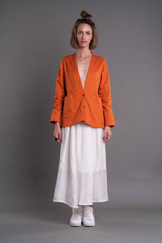 Shop Emerging Dark Conceptual Brand Anagenesis Albedo Collection Orange V Jacket at Erebus