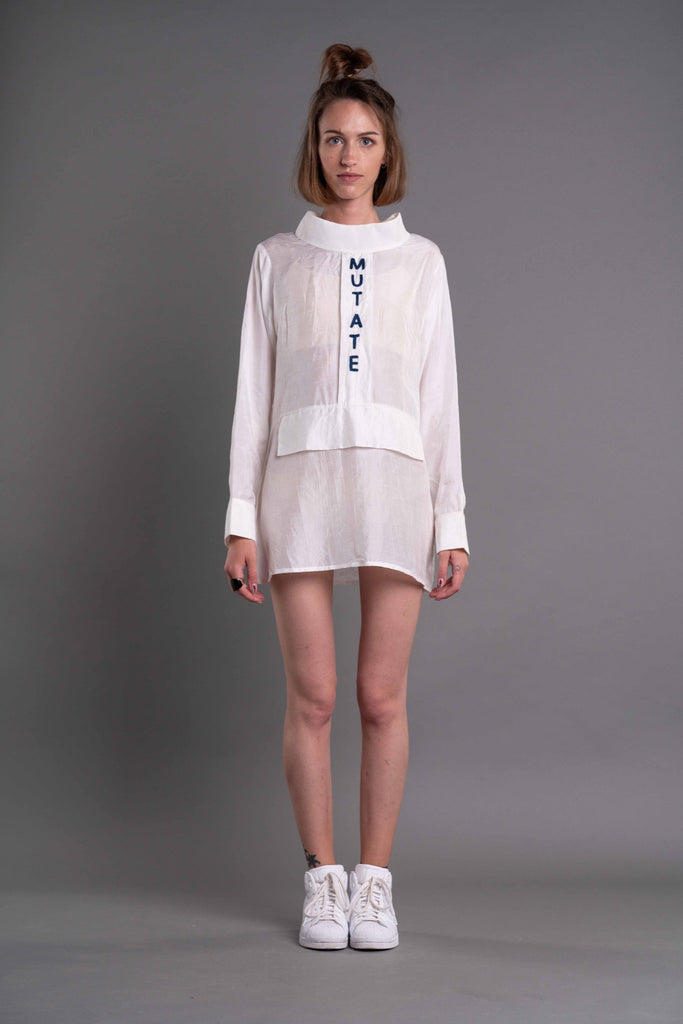 Shop Emerging Dark Conceptual Brand Anagenesis Albedo Collection White ID-Top at Erebus