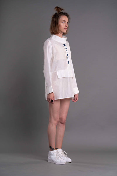 Shop Emerging Dark Conceptual Brand Anagenesis Albedo Collection White ID-Top at Erebus
