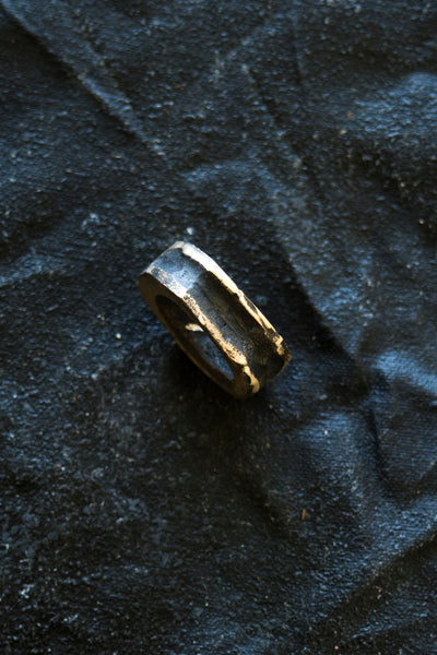 Shop Emerging Avant-garde Jewellery Brand Surface/Cast Blackened Bronze Absence Small Ring at Erebus