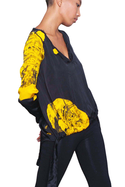 Shop Emerging Slow Fashion Genderless Alternative Avant-garde Designer Mark Baigent Wōlfin Collection Batik Ace Top at Erebus