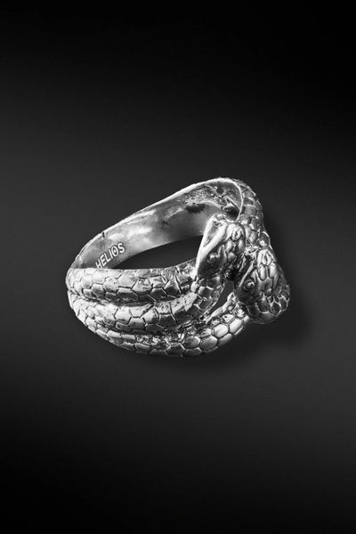 Shop Artisan Jewellery Brand Helios Sterling Silver Amphisbaena Ring at Erebus