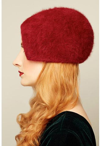 Shop emerging slow fashion milliner Valeria Agostini Anna felt bonnet - Erebus