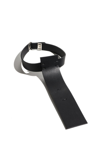 Shop emerging slow fashion accessory brand Aumorfia IASIS Collection Black Leather Degamma Choker Necklace at Erebus