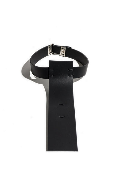 Shop emerging slow fashion accessory brand Aumorfia IASIS Collection Black Leather Degamma Choker Necklace at Erebus