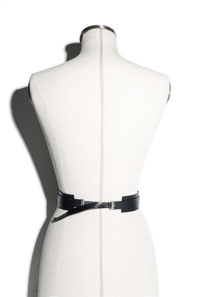Shop emerging slow fashion accessory brand Aumorfia IASIS Collection Black Leather Depolo Belt at Erebus