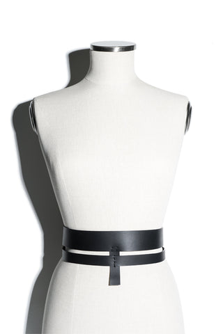Shop emerging slow fashion accessory brand Aumorfia IASIS Collection Black Leather Orthon Belt at Erebus