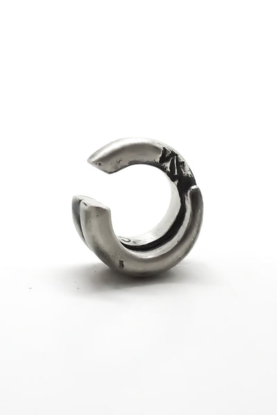 Shop Emerging Slow Fashion Avant-garde Jewellery Brand OSS Haus Constant Evolution Collection Oxidised Sterling Silver Bernard Ear Cuff at Erebus