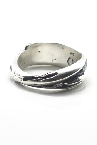 Shop Emerging Slow Fashion Avant-garde Jewellery Brand OSS Haus Constant Evolution Collection Oxidised Sterling Silver Black Hole Ring at Erebus