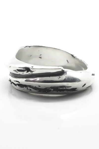Shop Emerging Slow Fashion Avant-garde Jewellery Brand OSS Haus Constant Evolution Collection Oxidised Sterling Silver Black Hole Ring at Erebus