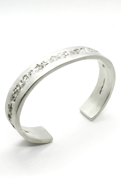 Shop Emerging Slow Fashion Avant-garde Jewellery Brand OSS Haus Broken Dreams Collection White Silver Broken Bangle Bracelet at Erebus