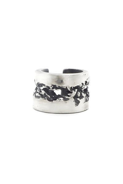 Shop Emerging Slow Fashion Avant-garde Jewellery Brand OSS Haus Broken Dreams Collection Oxidised Silver Broken Ear Cuff at Erebus