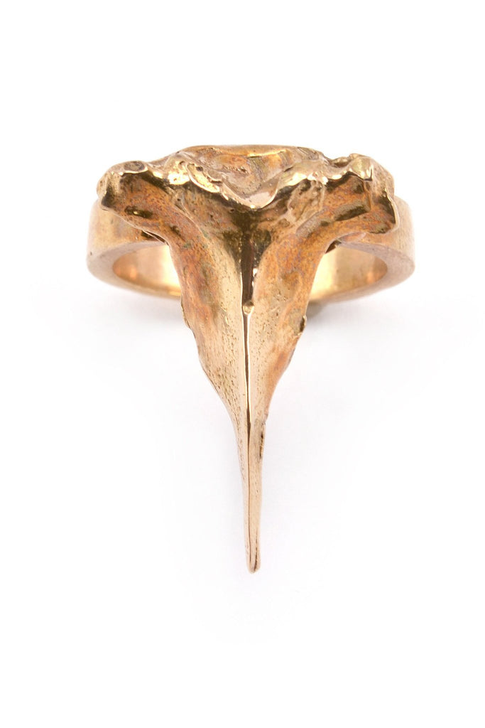 Emerging slow fashion jewellery brand Eilisain Bast Single Spine Ring in Bronze - Erebus - 1