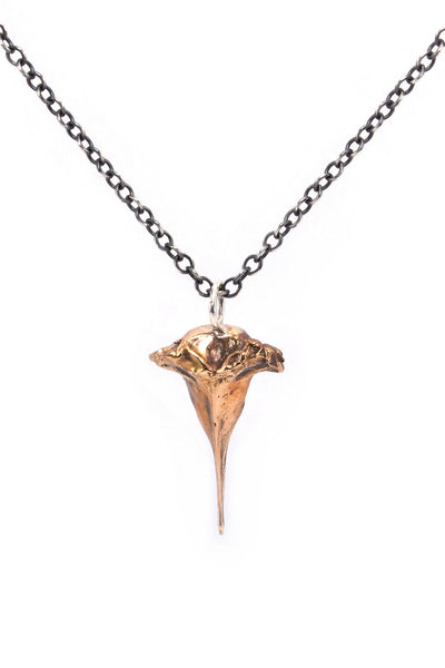 Emerging slow fashion jewellery brand Eilisain bronze Bast Single Spine Charm Necklace - Erebus - 1