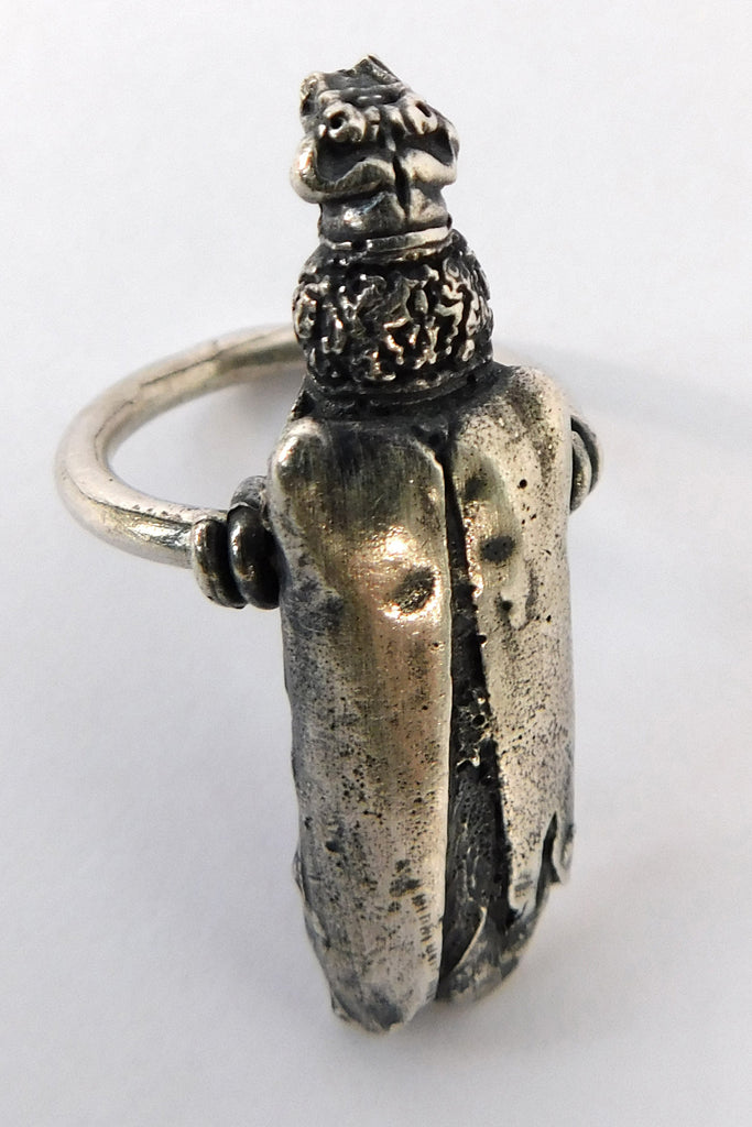 Shop Emerging Slow Fashion Conscious Designer Stacy Hopkins Jewelry Silver Borer Beetle Ring at Erebus