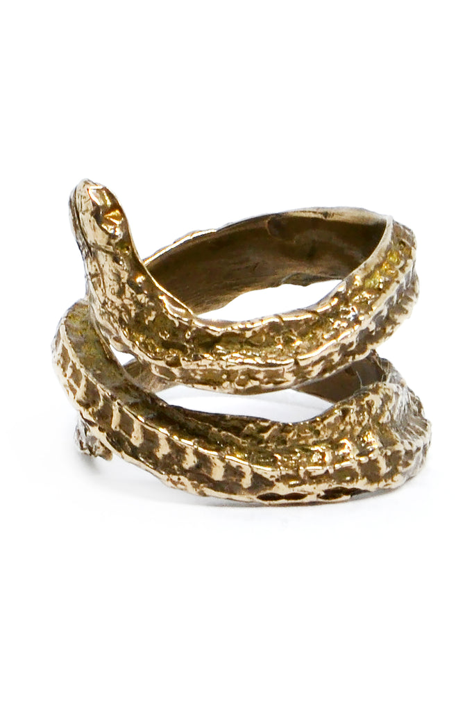 Shop alternative emerging slow fashion jewellery brand Eilisain Medea Double Snake Ring in Bronze at Erebus