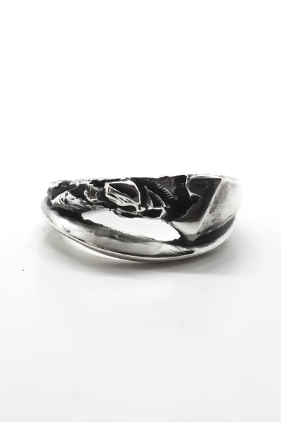 Shop Emerging Slow Fashion Avant-garde Jewellery Brand OSS Haus Constant Evolution Collection Oxidised Sterling Silver Centaurus Ring at Erebus