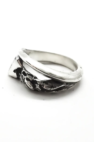 Shop Emerging Slow Fashion Avant-garde Jewellery Brand OSS Haus Constant Evolution Collection Oxidised Sterling Silver Centaurus Ring at Erebus