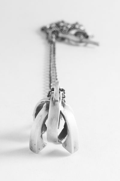 Shop Emerging Slow Fashion Avant-garde Jewellery Brand OSS Haus Awakening Collection Silver Centurion Necklace at Erebus