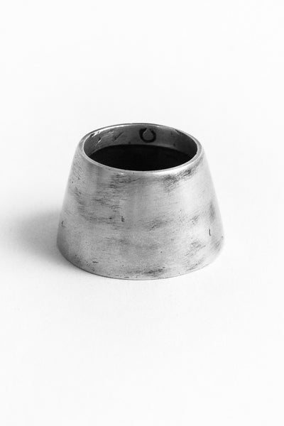 Shop Emerging Slow Fashion Avant-garde Jewellery Brand OSS Haus Awakening Collection Silver Cilindro Ring at Erebus
