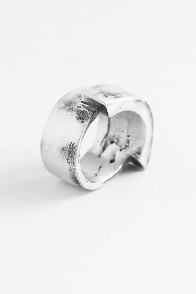 Shop Emerging Slow Fashion Avant-garde Jewellery Brand OSS Haus Awakening Collection Silver Coliseo Ring at Erebus