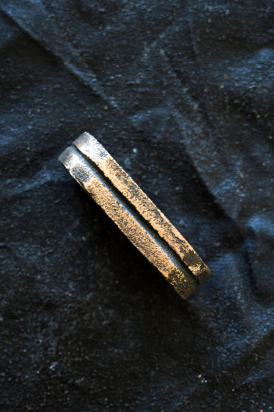 Shop Emerging Avant-garde Jewellery Brand Surface/Cast Blackened Bronze Channel Double Ring at Erebus
