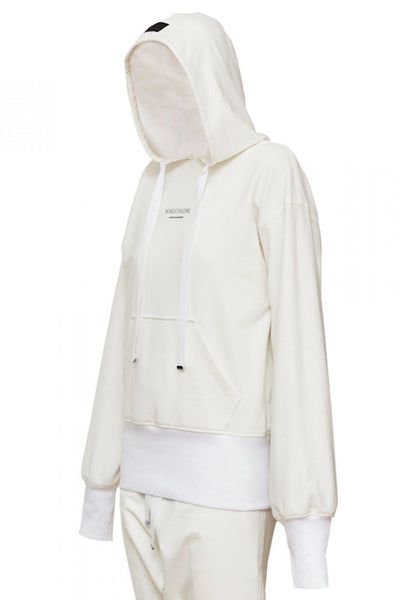 Shop Emerging Unisex Street Brand Monochrome Off-White Classic Hooded Sweatshirt at Erebus