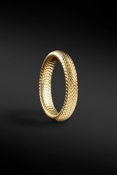 Shop Artisan Jewellery Brand Helios 18kt Gold Plated Copper Conda Serpent Ring at Erebus