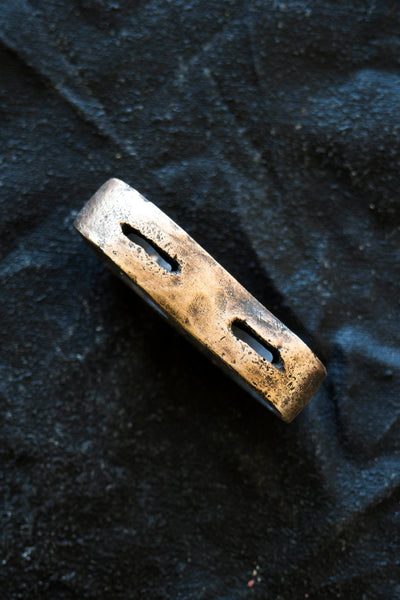 Shop Emerging Avant-garde Jewellery Brand Surface/Cast Blackened Bronze Crevasse Double Ring at Erebus