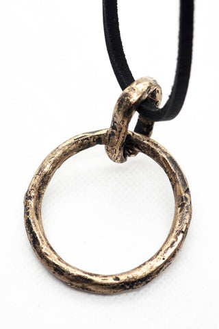 Shop Emerging Slow Fashion Avant-garde Jewellery Brand Surface Cast Blackened Bronze Cyclical Pendant Necklace at Erebus