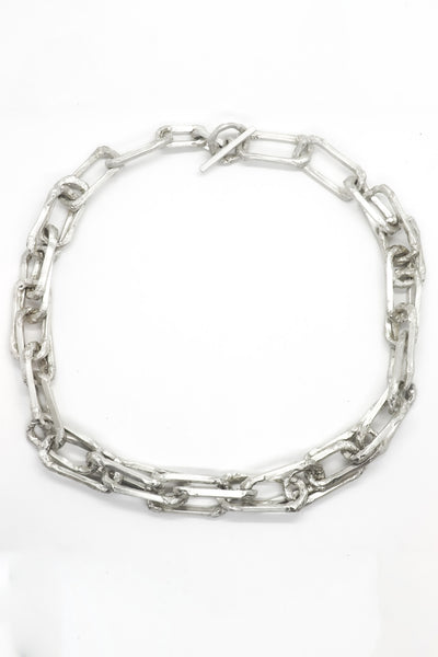 Shop Emerging Slow Fashion Avant-garde Jewellery Brand OSS Haus Broken Dreams Collection White Silver Dream Chain Necklace at Erebus