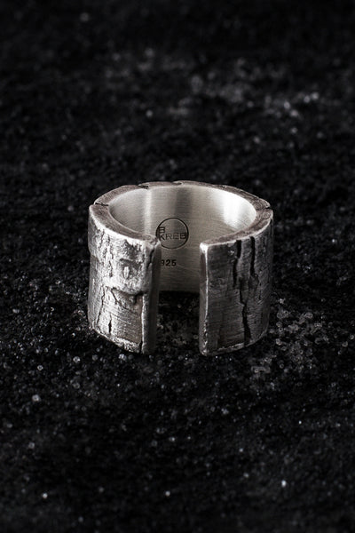 Shop Emerging Minimalist Avant-garde Jewellery Brand B KREB Silver De V Ring at Erebus